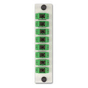 LGX 8-pk Plt w/SC Adptrs (green),  Zirc Crm Slv, 8 Fibers, White