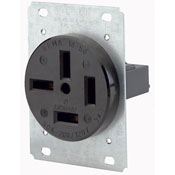 Product image for Leviton 8460 250 Volt 60 Amp 3-Pole 4-Wire NEMA 15-60R 10 Hp Black Nylon Flush Mount Straight Blade Receptacle