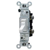 15 Amp, 120 Volt, Toggle Framed Single-Pole AC Quiet Switch, Residential Grade, Grounding, Light Almond