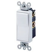 15 Amp-120/277 Volt AC.  Double-Pole, quickwire push-in and side wired decora rocker switch