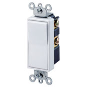 15 Amp, 120/277 Volt, Decora Rocker 4-Way AC Quiet Switch, Residential Grade, Grounding, Gray