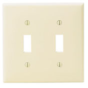 2-Gang Toggle Device Switch Wallplate, Standard Size, Thermoplastic Nylon, Device Mount, Red