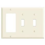 3-Gang 2-Toggle Decora/GFCI Device Combination Wallplate, Standard Size, White