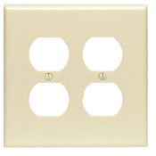 2-Gang Duplex Receptacle Wallplate, Midway Size, Gray