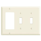 3-Gang 2-Toggle 1-Decora/GFCI Combination Wallplate, Midway Size, White