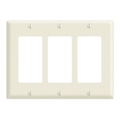 3-Gang Decora/GFCI Decora Wallplate, Midway Size, Light Almond