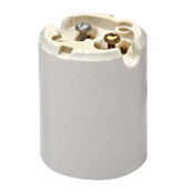 Mogul Base One-Piece Keyless Incandescent Glazed Porcelain Lampholder, White