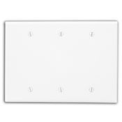 Midway Size High Impact Thermoplastic 3-Gang Blank Wallplate, White