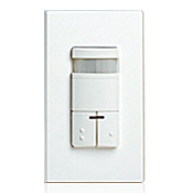 Dual-Relay, Decora Passive Infrared Wall Switch Occupancy Sensor, 180 Degree, 2100 sq. ft. Coverage, Light Almond