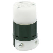 15 Amp, 250 Volt, 2-Pole, 3-Wire, Locking Connector, Industrial Grade, Grounding, Power Indication, Black-White