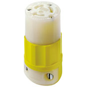 15 Amp, 250 Volt, NEMA L6-15R, 2P, 3W, Locking Connector, Industrial Grade, Grounding, Corrosion Resistant, Yellow-White