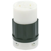 20 Amp, 347/600 Volt 3PY, NEMA L20-20R, 4P, 4W, Locking Connector, Industrial Grade, Non-Grounding - Black-White