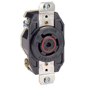20 Amp, 347/600Volt- 3PY, Flush Mounting Locking Receptacle, Industrial Grade, Grounding, Black
