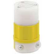 30 Amp, 125 Volt, NEMA L5-30R, 2P, 3W, Locking Connector, Industrial Grade, Grounding - Yellow-White