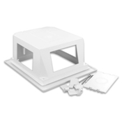 Recessed Entertainment Box Includes Low Profile Frame, White