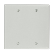 2-Gang No Device Blank Wallplate, Standard Size, Thermoset, Box Mount, Gray