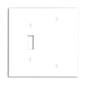 2-Gang 1-Toggle 1-Blank Device Combination Wallplate, Midway Size, Thermoset, Box Mount, Brown
