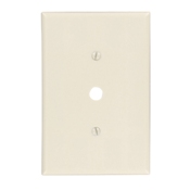 1-Gang .406-Inch Hole Device Telephone/Cable Wallplate, Oversized, Thermoset, Strap Mount, Ivory