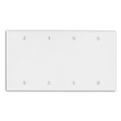 4-Gang No Device Blank Wallplate, Standard Size, Thermoset, Box Mount, Brown