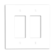 2-Gang Decora/GFCI Device Decora Wallplate, Oversized, Thermoset, Device Mount, White