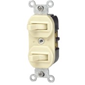 15 Amp, 120/277 Volt, Duplex Style Single-Pole/3-Way Ac Combination Switch, Commercial Grade, Brown