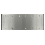 6-Gang No Device Blank Wallplate, Standard Size, Box Mount, Stainless Steel