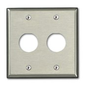 DuraPort Industrial Stainless Steel Wallplate, dual gang, 2-port.  Connector housing and cap not included.