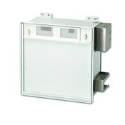CEILING ENCLOSURE, 2' X 2' WITH JUNCTION BOX FOR DUPLEX POWER OUTLET, AND A FAN, ACCOMODATES 2U OF ACTIVE LAN EQUIPMENT, AND UP TO 5U OF 19" WIDE RACK MOUNT SPACE DIVIDED INTO 2U-1U-2U SECTIONS.