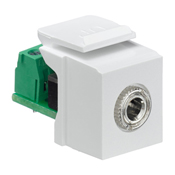QuickPort Snap-In Module with 3.5Mmm Stereo Jack, Female To Screw Terminal, White