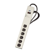 1449 3rd Edition, 125 Volt 15 Amp Surge Protected, 6-Outlet Strip w/Switch, 1330 Joules, 6 Feet 14-3 SJT Cord Length, Aluminum Housing - BEIGE