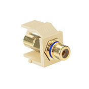 QuickPort RCA, Gold-Plated Connector with Blue Stripe, Ivory