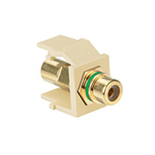 QuickPort RCA, Gold-Plated Connector with Green Stripe, Ivory