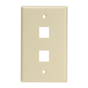 QuickPort Wallplate For Large Connectors, Single Gang, 2-Port, Ivory