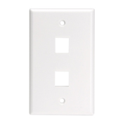 QuickPort Wallplate For Large Connectors, Single Gang, 2-Port, White