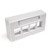QuickPort Modular Furniture Ext. Depth Faceplate, 4-port, white. Includes 1 blank insert. Compatible with Steelcase, Haworth, HON, and Others. Compatible with Herman Miller when G1189A Reducer (from Herman Miller) is used.