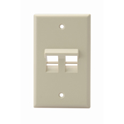 Angled QuickPort Wallplate 2-Port, Single Gang, Ivory
