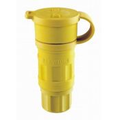 20 Amp, 125/250 Volt, NEMA Non-NEMA, 3P, 3W, Locking Connector,Industrial Grade, Non-Grounding, Wetguard - Yellow