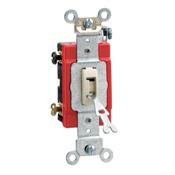 Product image for Leviton 1221-2L  20amp Single Pole Extra Heavy-Duty Industrial Spec Grade Toggle Switch, Locking - Brown
