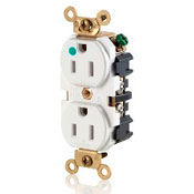 15-Amp 125-Volt NEMA 5-15R, 2P, 3W, Wide Body Duplex MRI Receptacle, Light Almond