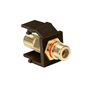 QuickPort RCA, Gold-Plated Connector with Red Stripe, Brown