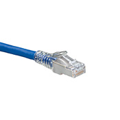 Cat 6A Slimline Patch Cord, 7 Feet, Blue