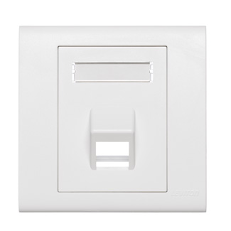 Excella Quickport Angled Wallplate, with ID Window, 1-Port, White