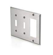 3-Gang 2-Toggle Decora/GFCI Device Combination Wallplate, Stainless Steel