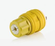 20 Amp, 250 Volt- 3PY, Locking Plug, Industrial Grade, Grounding, Wetguard, Yellow