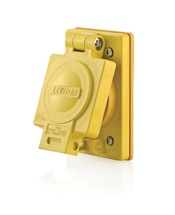 30-Amp, 120/208-Volt 3 Phase Y, Mounting Locking Receptacle, Industrial Grade, Non-Grounding, Yellow