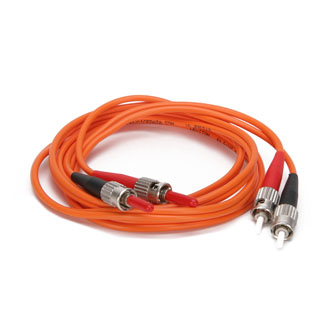 Fiber Optic Cable Assembly, Multimode 62.5/125 Micron OFNR Rated Cable, Duplex SC-ST Connectors, 1 Meter Long