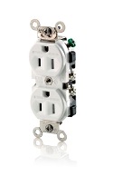 TO BE CHANGED - weather resistant receptacle, tamper resistant, duplex cof  white, side  wired, commercial spec grade, self g pkd  1/small  box,  10/large  box, 50/carton boxed.