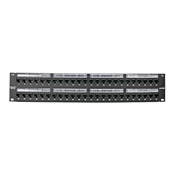 Extreme Cat 6A Patch Panel, 110-Style, 19 In Rack Mount, 48 Port Configured, Black