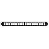 24-Port 1RV Quickport Patch Panel, Accepts Copper, Fiber, A/V Quickport Modules, 19