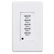 Low Voltage Pushbutton Station, 5 Button-On/Off, 1 Gang, White